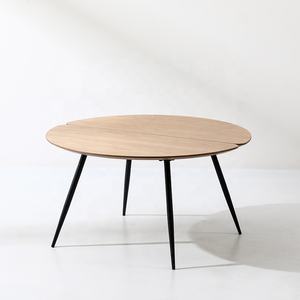 北欧スタイルモダンデザインシンプルなソリッドウッドMDFメタルラウンド楕円形の小さなコーヒーテーブルリビングルーム家具 - Product Image 2