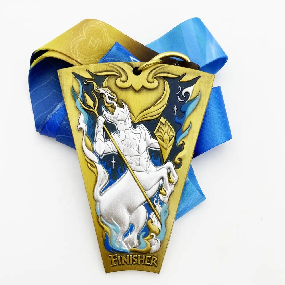 ميدالية معدنية مخصصة بشعار حسب الطلب من المصنع مباشرة ومناسبة للرياضة والجري على شكل حصان وكلاب أو أرنب أو ماعز