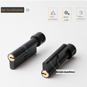 Khóa cửa tay nắm gỗ đen chống trộm, mở khóa bằng chìa khóa, giảm tiếng ồn, chất liệu hợp kim nhôm, dành cho phòng ngủ, phòng tắm, trong nhà, sản xuất trực tiếp từ nhà máy - Product Image 4