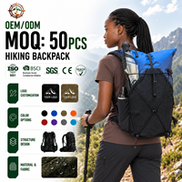 Sac à dos de trekking extérieur en nylon imperméable personnalisé avec logo, populaire, confortable pour le camping et les voyages