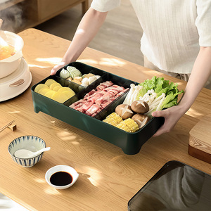 Yimijia Kitchen Food Prep Tray Square Stackable Compartmentalized Draining Box For Hot Pot Meal Preparation - Product Image 3