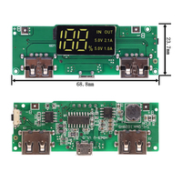LED Dual USB 5V 2.4A Micro/Type-C USB Mobile Power Bank 18650 Module de charge Carte de chargeur de batterie au lithium Protection des circuits
