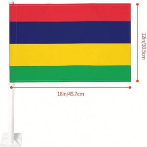 Drapeau de voiture en polyester à clipser pour vitre, motif Mauricien, double couture, qualité supérieure, vente chaude - Product Image 4