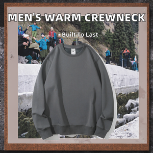 Sudaderas de Cuello Redondo para Hombre, 330GSM, 100% Algodón, Lisas, con Impresión Digital de Logotipo Personalizado, Cálidas para Invierno, Diseño Sólido, Venta al Por Mayor - Product Image 2