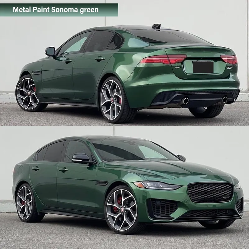 Sonoma-revestimiento de vinilo para coche, película de vinilo cromado verde que cambia de Color, sin burbujas verdes, pintura de Metal