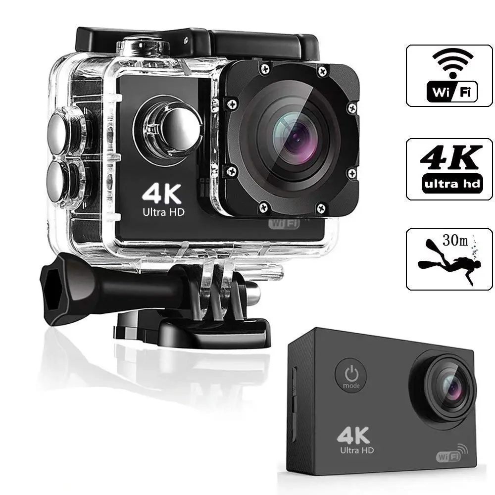 Nieuwe Wifi Action Camera Hd 4K 30fps 16mp 170d 1080P Sport Camera Mini Dvr 30M Go Waterdicht Pro Cam Extreme Sport Videocamera