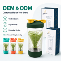Bouteille shaker électrique 450 ml en gros, tasse à protéines à mélange automatique avec échelle de mesure, couvercle sportif – Fabricant et fournisseur