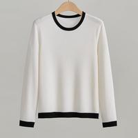 Pull en cachemire haut de gamme pour femme, col rond, tricot fin, collection automne 62462