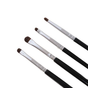 <b>Makeup</b> Brush Set 4-Piece Horsehair Synthetic Fiber Flat Eyeshadow Blending Highlighting Eyeliner Brushes with Aluminum Handle - Product Image 4