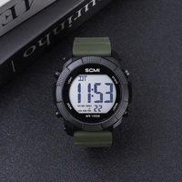 Montres de sport unisexes pour hommes avec écran LED numérique rétroéclairé, étanches 10 bars, grand cadran, chronomètre, alarme, date, montres-bracelets pour l'extérieur