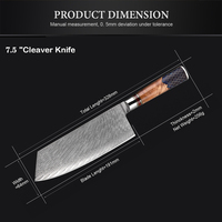 Beroep 67-Layer Japanse Damascus Staal 7.5 Inch Hakmes Mes Snijden Groenten Vlees Vis Fruit Keuken Koken Tool