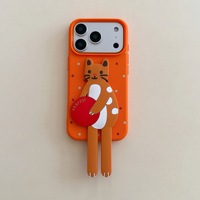 Nouvelle coque de téléphone anti-chute en cuir PU premium à pois avec support magnétique intégré et motif de dessin animé pour iPhone 17 Pro 16 15 Pro Max