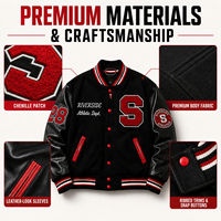 Veste universitaire personnalisée pour homme, veste de baseball, broderie de patchs en chenille, mélange de laine, manches en simili cuir, veste Letterman personnalisée