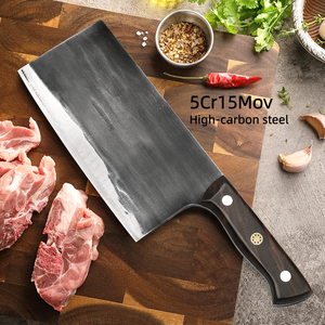 Couteau de cuisine 5cr15mov en acier inoxydable, couteau à hacher forgé à la main, couteau chinois avec manche en bois massif, 7,8 pouces, forgeage manuel - Product Image 1