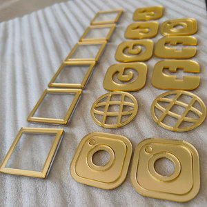 Venta al por mayor <span class=keywords><strong>Facebook</strong></span> <span class=keywords><strong>Instagram</strong></span> Tiktok espejo acrílico Social Media iconos Logo para Lets Get Social placa - Product Image 1