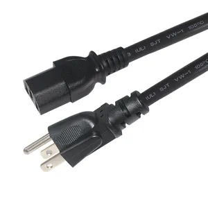 Spina maschio usa connettore a 3 Pin elettrico 3 poli IEC C13 cavo di alimentazione ca per Computer Standard americano