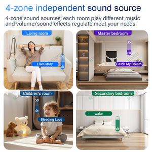 Écran tactile intelligent pour maison connectée de 10 pouces, amplificateur <span class=keywords><strong>audio</strong></span> mural 4 zones, panneau de commande TUYA, système Android 11, WIFI, Bluetooth, lecteur de musique - Product Image 3