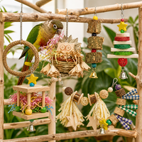 Ensemble de jouets pour oiseaux en bois naturel, à suspendre, pour la mastication et la recherche de nourriture, plateforme de perchoir, accessoires de cage pour perroquets et pigeons