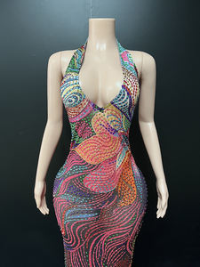 Novance Y5442-B Abito da Sera Chic Dubai, Vestiti di Lusso da Sera 2026 con Cristalli, Abiti Sexy da Donna per Feste in Discoteca - Product Image 2