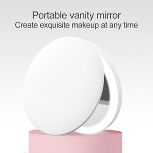 Nouveautés - Mini miroir de maquillage rond rechargeable à LED - Product Image 5