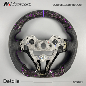 Volante Deportivo Personalizado de Fibra de Carbono Forjado en Morado con LED de RPM para Hyundai Serie N I30N I20N Elantra N N-line 2018-2026 - Product Image 5