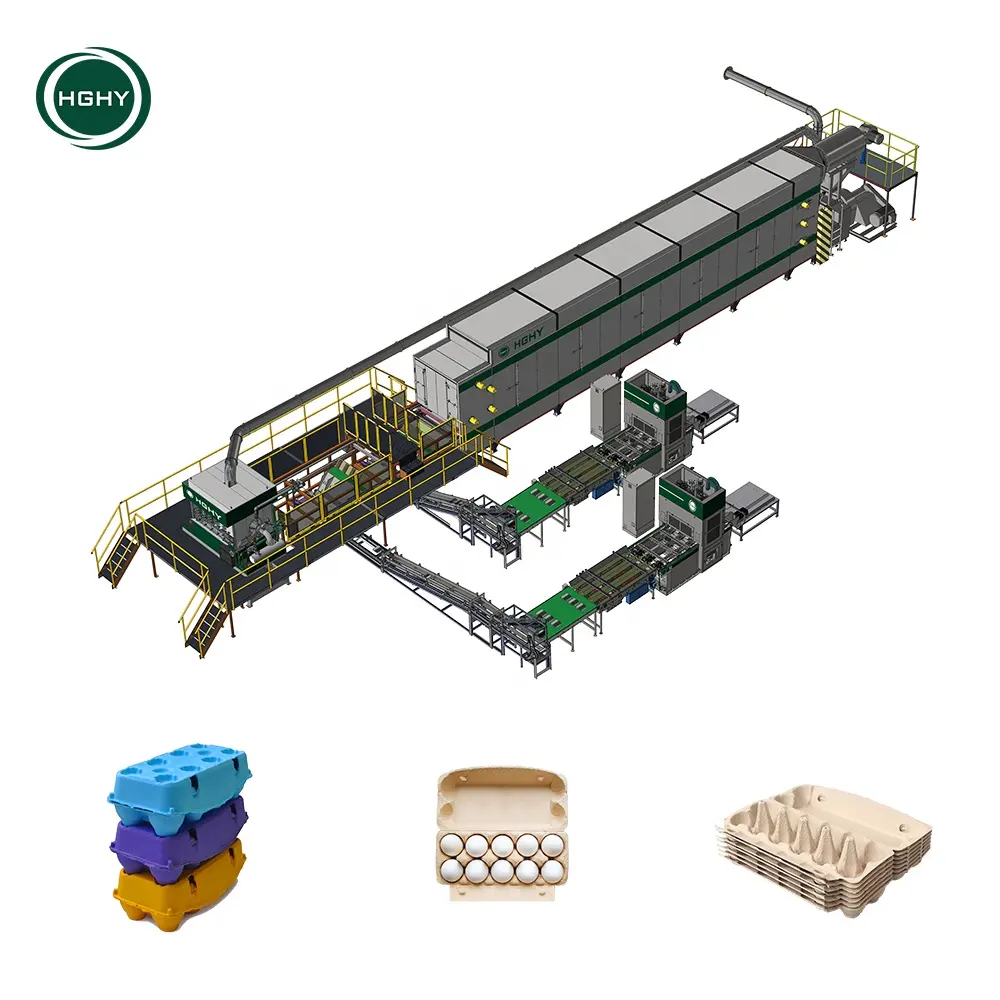 Afval Karton Recycling Gegolfd Papier Maken Machine Ei Doos Papier Pulp Ei Verpakking Machine Eierrekje Machine