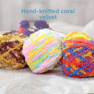 100g Erfan Fil de serviette en polaire corail à trois brins, épaisseur moyenne, pour tricot à la main, mélange acrylique, pour gilet Ali Rabbit - Product Image 3