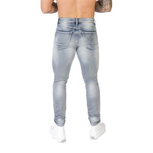 Jeans en denim de haute qualité en gros, pantalons slim pour hommes, pantalons en denim décontractés pour hommes, jeans classiques avec logo personnalisé pour hommes - Product Image 3