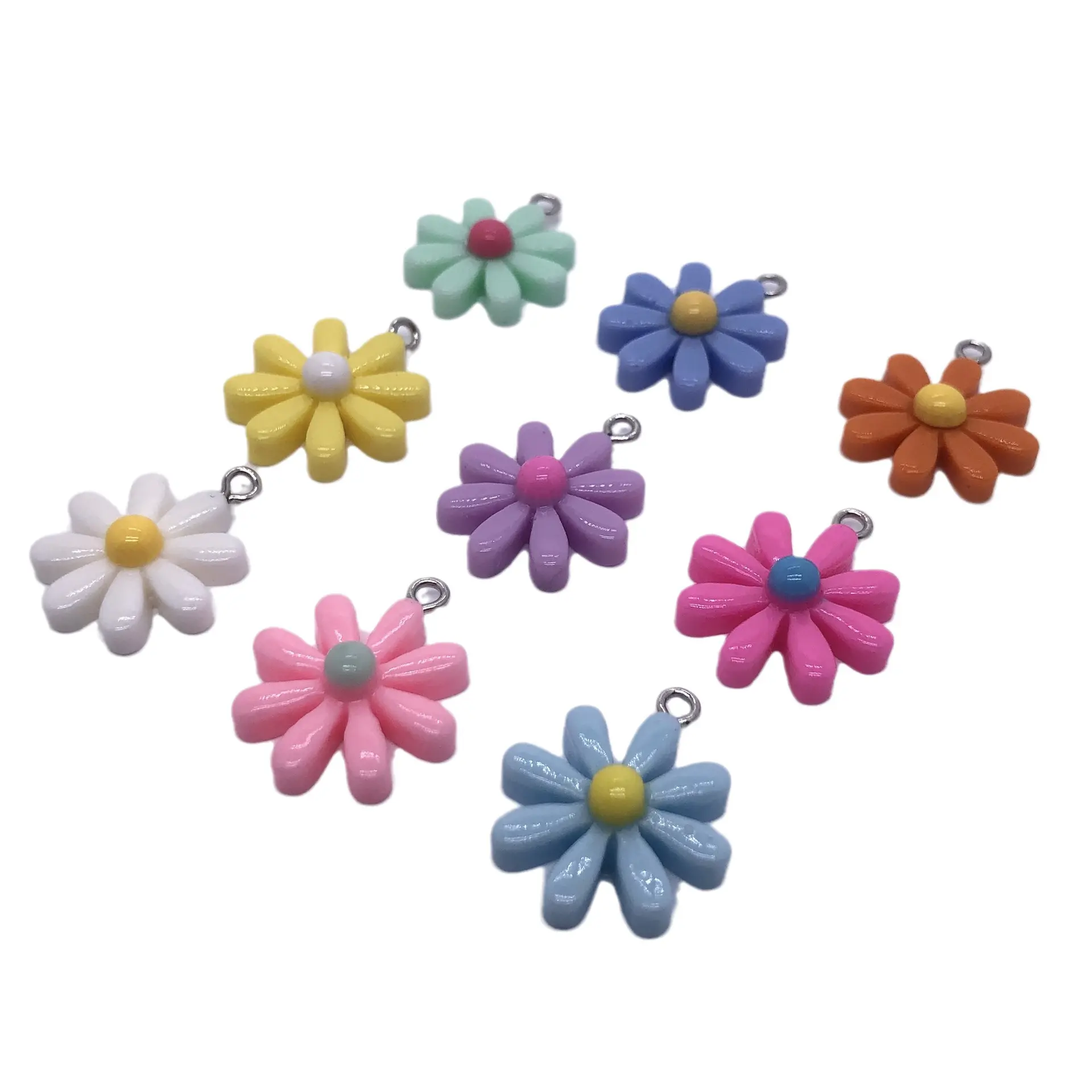 H2699 20mm Resin Daisy Flower Jewelry Charm For Diy Earring Making