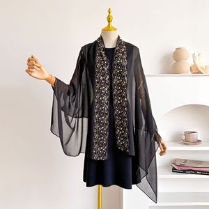 Rhinestone Chiffon <b>Hijab</b> Scarf Ethnic Lace <b>Square</b> Headscarf Middle East Muslim Women Sunscreen Shawl Wrap Wholesale - Product Image 3