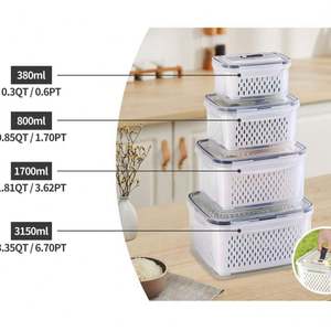 Juego de Organizadores Apilables para Refrigerador y Congelador, Contenedor de Almacenamiento para Refrigerador, Material Ecológico de Madera y Plástico Compuesto, Estilo Japonés - Product Image 6