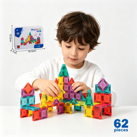 Tuiles magnétiques DIY 3,75 cm et 7,5 cm, blocs de construction avec boîte en fer, jouets éducatifs STEM pour enfants, cadeaux pour la classe et la maison