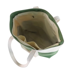 Bolsa de hombro reutilizable personalizada al por mayor de fábrica, con logo bordado e impreso en seda, color naranja vibrante, ideal para regalo. - Product Image 6