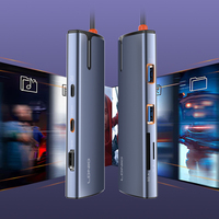 Adaptor Hub Multiport LDNIO DS-18H Tipe C dengan Pengisian Daya HD PD, USB Tipe-C, dan Pembaca Kartu SD TF
