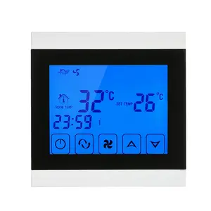 Programmable digital thermostat with remote controller,room thermostat for fan coil unit