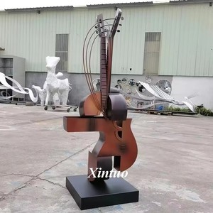 Scultura di Violino Astratta in Bronzo di Alta Qualità su Misura con Tecnica di Fusione e Design 3D per Decorazione Esterna - Product Image 3