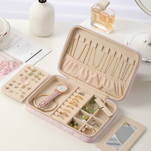 Scatola Porta <span class=keywords><strong>Gioielli</strong></span> Multifunzione in Velluto per Ragazze, con <span class=keywords><strong>Specchio</strong></span> Quadrato per Anelli, Collane, Orecchini, Orologi, Confezione Regalo per <span class=keywords><strong>Gioielli</strong></span> all'Ingrosso - Product Image 1