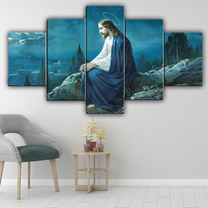 Chúa Giêsu Nhiệm Vụ Vải Sơn HD Phun In 5 Bảng Điều Chỉnh Áp phích Tường Nghệ Thuật Cuadros Lớn Sơn Trên Vải Yiwu Bán Buôn - Product Image 6