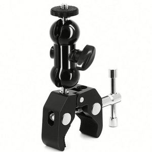 Support de caméra professionnel en aluminium avec rotule, bras à friction magique et pince crabe noire pour DSLR/flash LED/lumière vidéo LCD - Product Image 1
