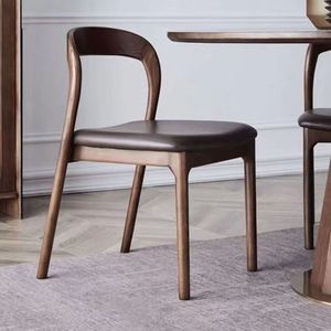 Nordic Minimalist Solid Wood Dining Chair With <b>Backrest</b> Modern Design For Dining Room Adult Use - Product Image 2