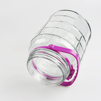 Bocal en verre de cornichons de grande taille 3L avec poignée en plastique couvercle bocal de fermentation large bouche hermétique couvercles de bec verseur en plastique