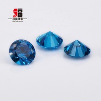 Pabrik Baifu 1.0-3.0mm Warna Aquamarine Gelap Potongan Bulat Brilian Cubic Zirconia 4A 5A CZ untuk Pembuatan Perhiasan