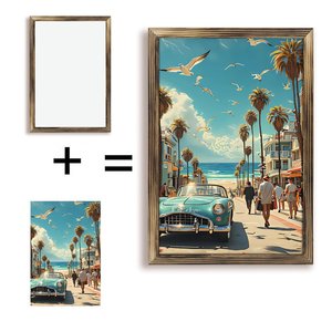 <span class=keywords><strong>Arte</strong></span> della Piramide <span class=keywords><strong>Egizia</strong></span> 20x30cm in Cornice di Legno Sabbiato - Product Image 1