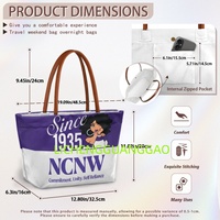 Sac fourre-tout personnalisé NCNW pour sororité, réutilisable, design de créateur, vente en gros, sac de shopping pour sororité, sac de week-end