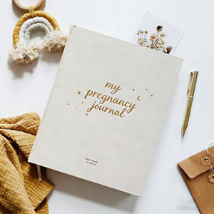 สมุดโน้ตไดอารี่แบบเกลียวทำจากผ้าลินินสำหรับวางแผนพิมพ์ลายสมุดปกแข็งบันทึกการตั้งครรภ์ของฉันเป็นของขวัญสำหรับผู้หญิง - Product Image 3