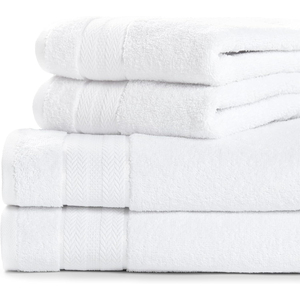 Serviettes d'hôtel de luxe 5 étoiles, blanches, logo personnalisé, séchage rapide, couleur unie, 100% coton, ensemble de serviettes pour le visage, les mains et le bain - Product Image 1
