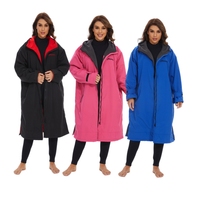 Veste parka de bain personnalisée avec logo, doublure polaire, imperméable, pour la natation, le surf et le changement de tenue à la plage
