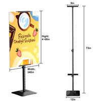 CYDISPLAY Présentoir pliable en fer double face réglable pour affiches, support de sol pour panneaux en carton et menus