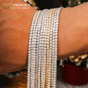 Bracciale Tennis in Argento Sterling S925 da 2mm all'Ingrosso, Catena Tennis con <span class=keywords><strong>Moissanite</strong></span> VVS per Uomo e Donna, Bracciali e Braccialetti Hip Hop con Diamanti - Product Image 1