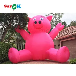 Large inflatable pink ground balloons customized by the factory inflatable pig models popular at advertising parties for sale